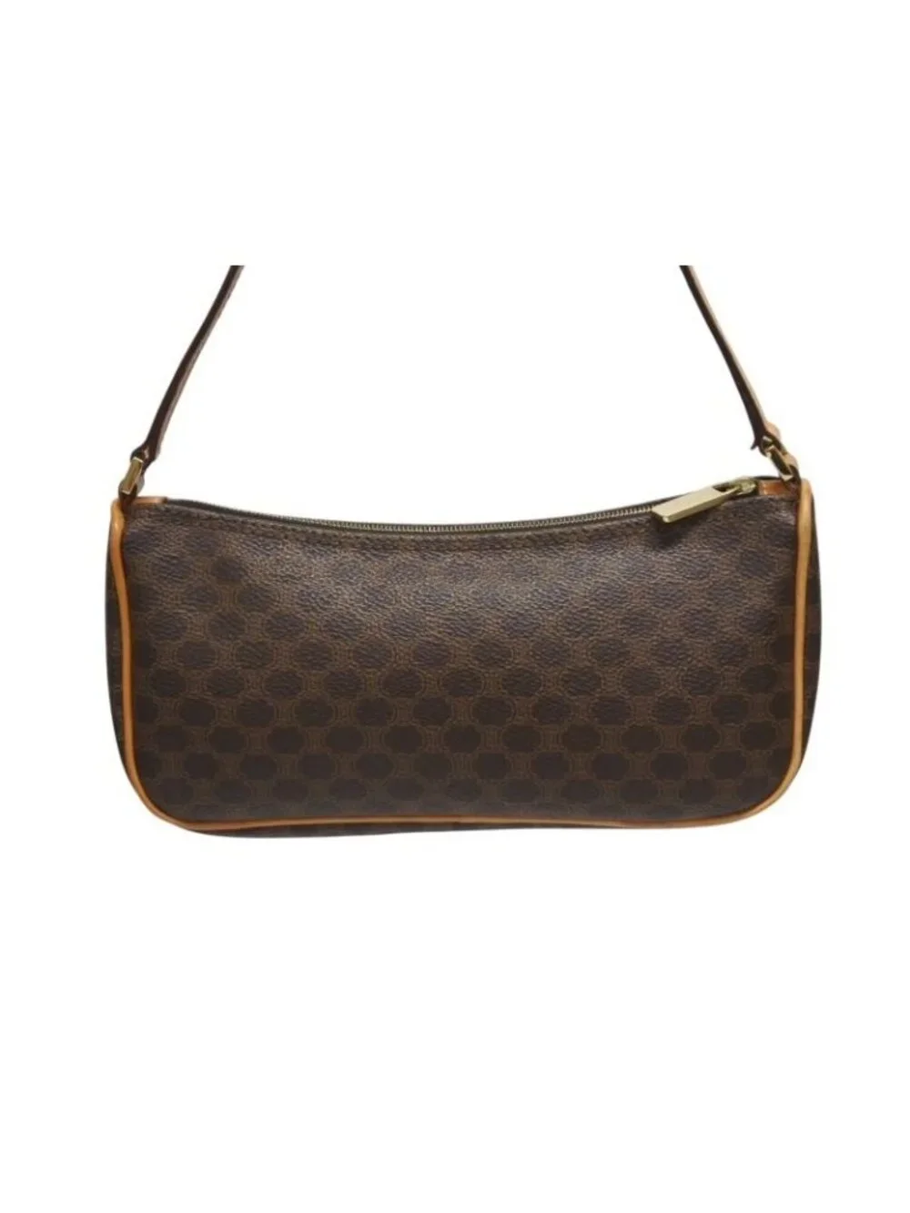 Celine Hobo Mini Andbag Pouch Macadam Pattern Brown